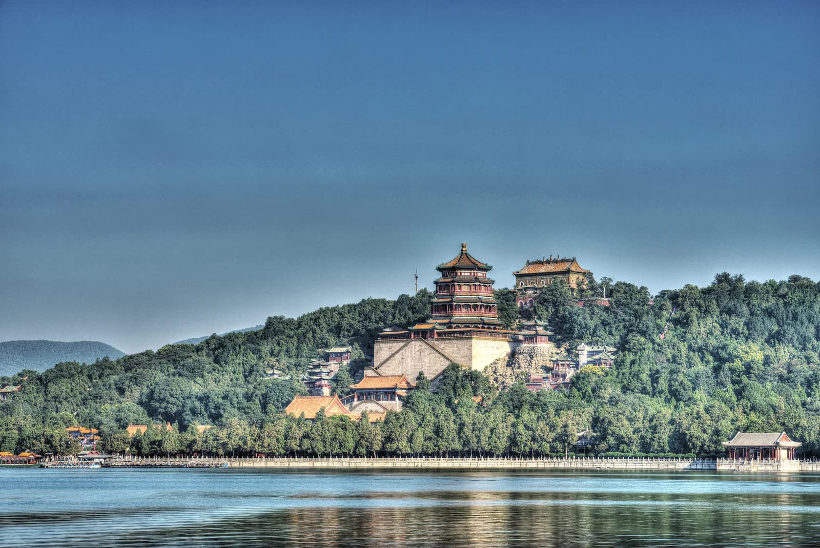 Tower of Buddhist Incense on Longevity Hill across Kunming Lake